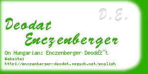 deodat enczenberger business card